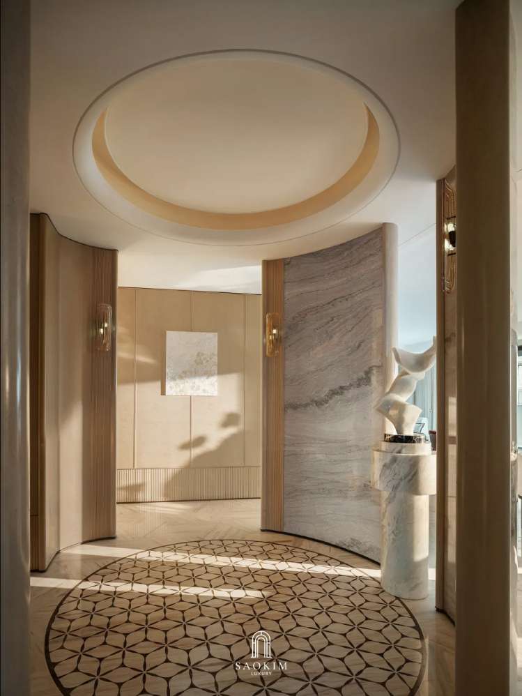 Thiết kế hành lang penthouse phong cách Contemporary art deco - Khi gu sống được kể bằng ngôn ngữ của chất liệu